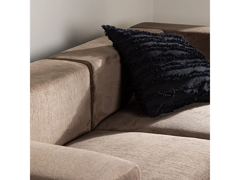 Canapé 3 Places Effet Lin "Lumi" 238cm Marron