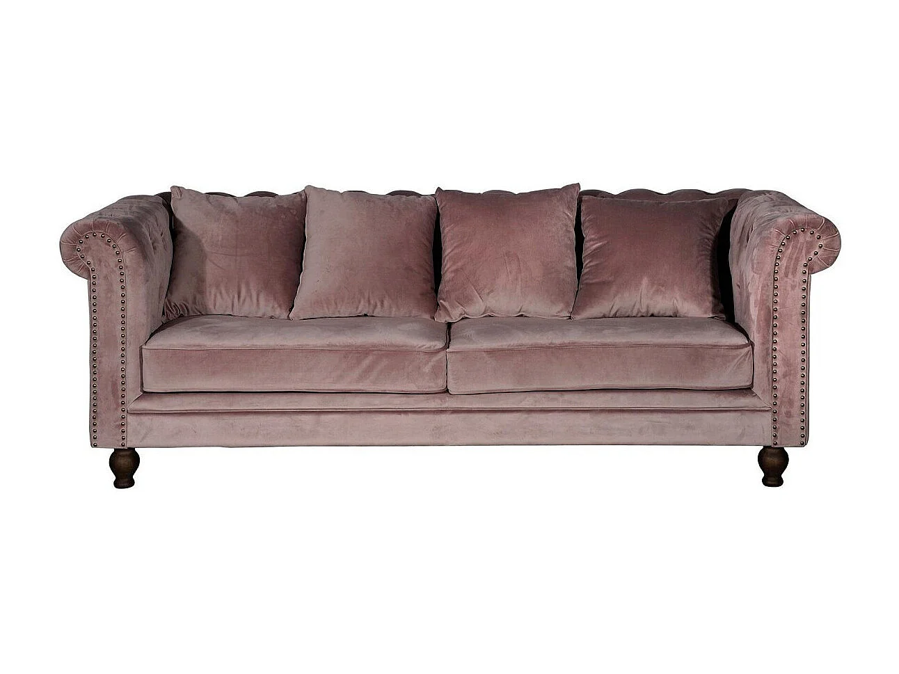Velvet bank 3-zits velours roze.