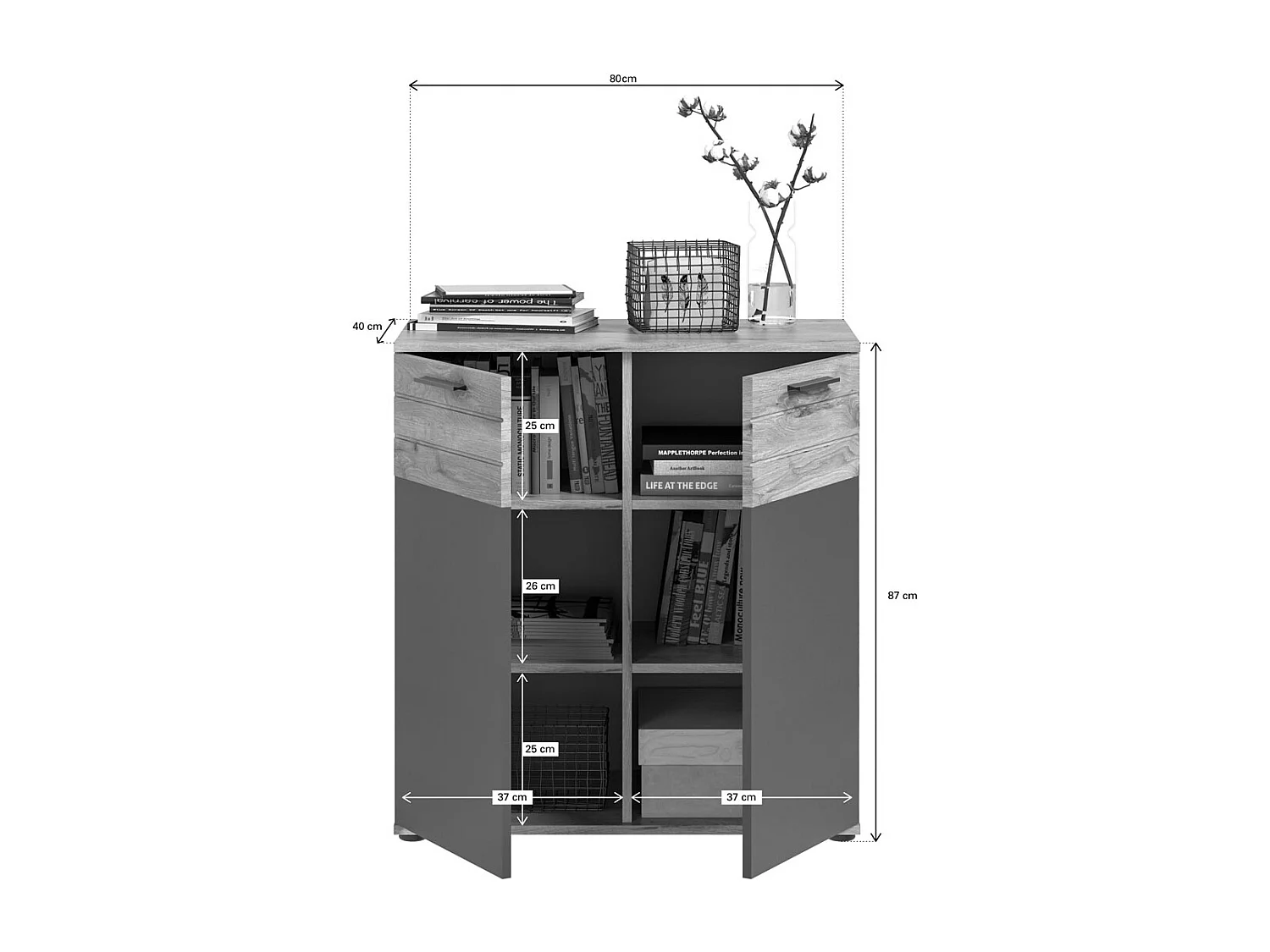 Mason dressoir 2 deuren eik decor.