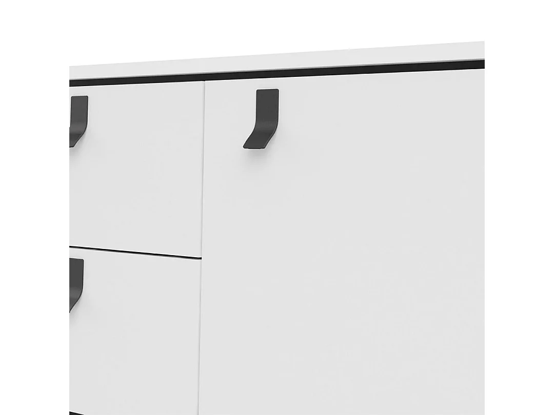 Rye dressoir 2 deuren, 2 lades mat wit.