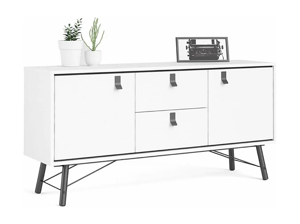 Rye dressoir 2 deuren, 2 lades mat wit.