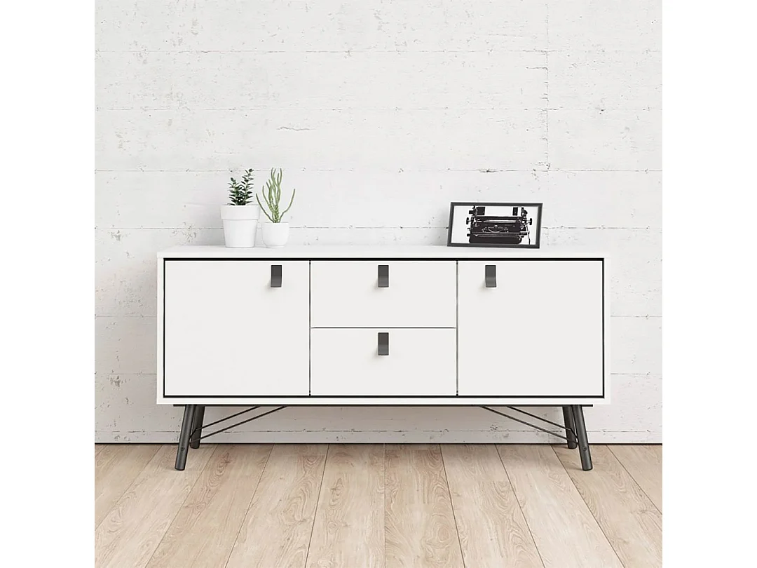 Rye dressoir 2 deuren, 2 lades mat wit.