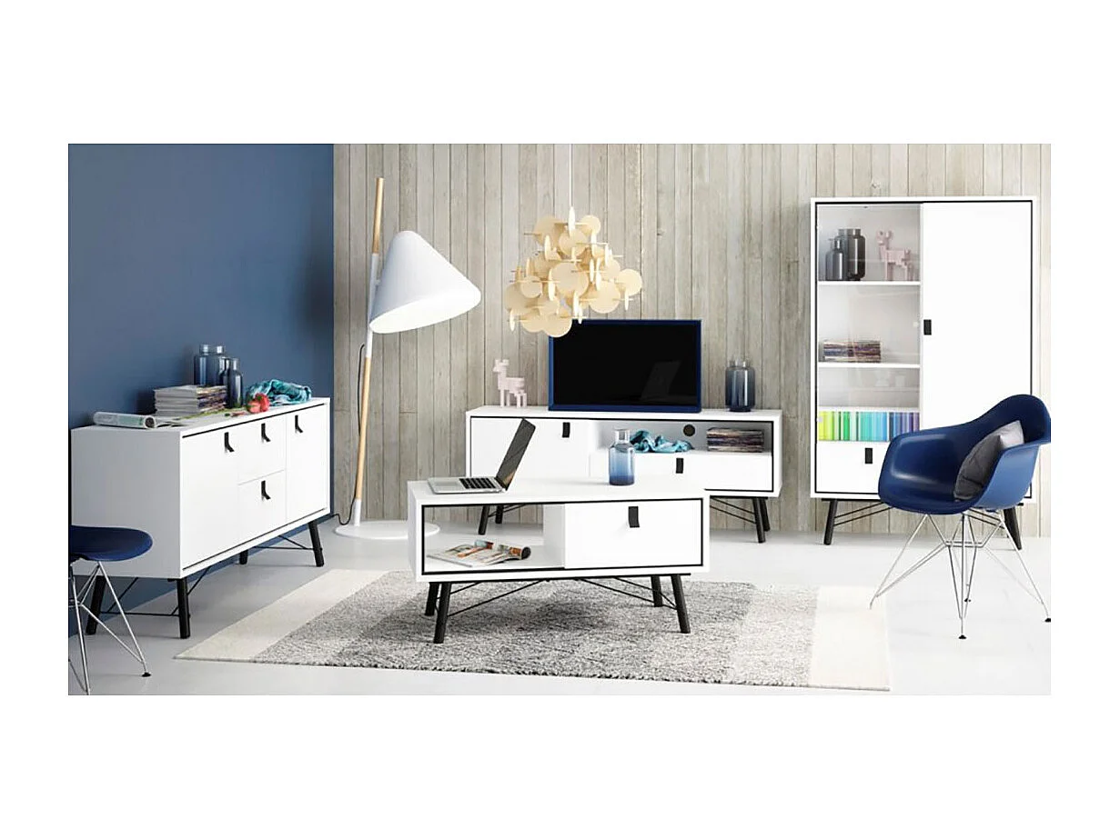 Rye dressoir 2 deuren, 2 lades mat wit.