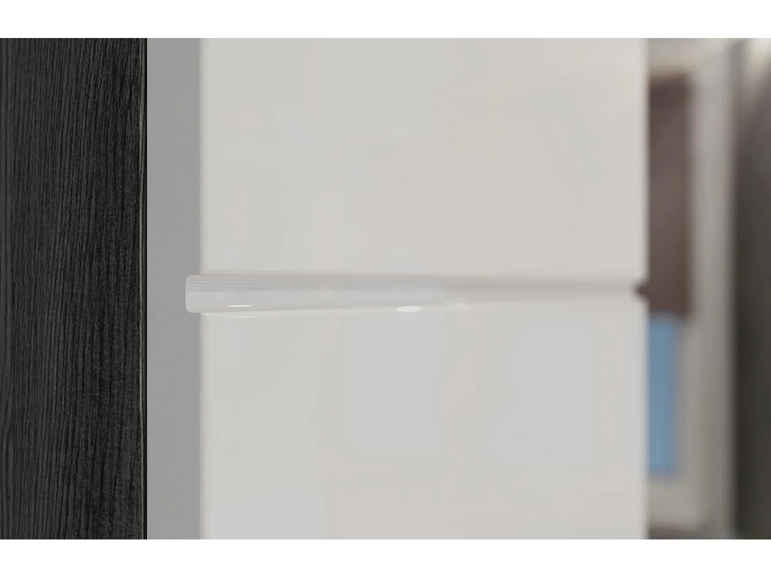 Scout armoire haute pour salle de bain 2 portes, 1 tiroir, 2 tablettes  brillant blanc,enfumé.