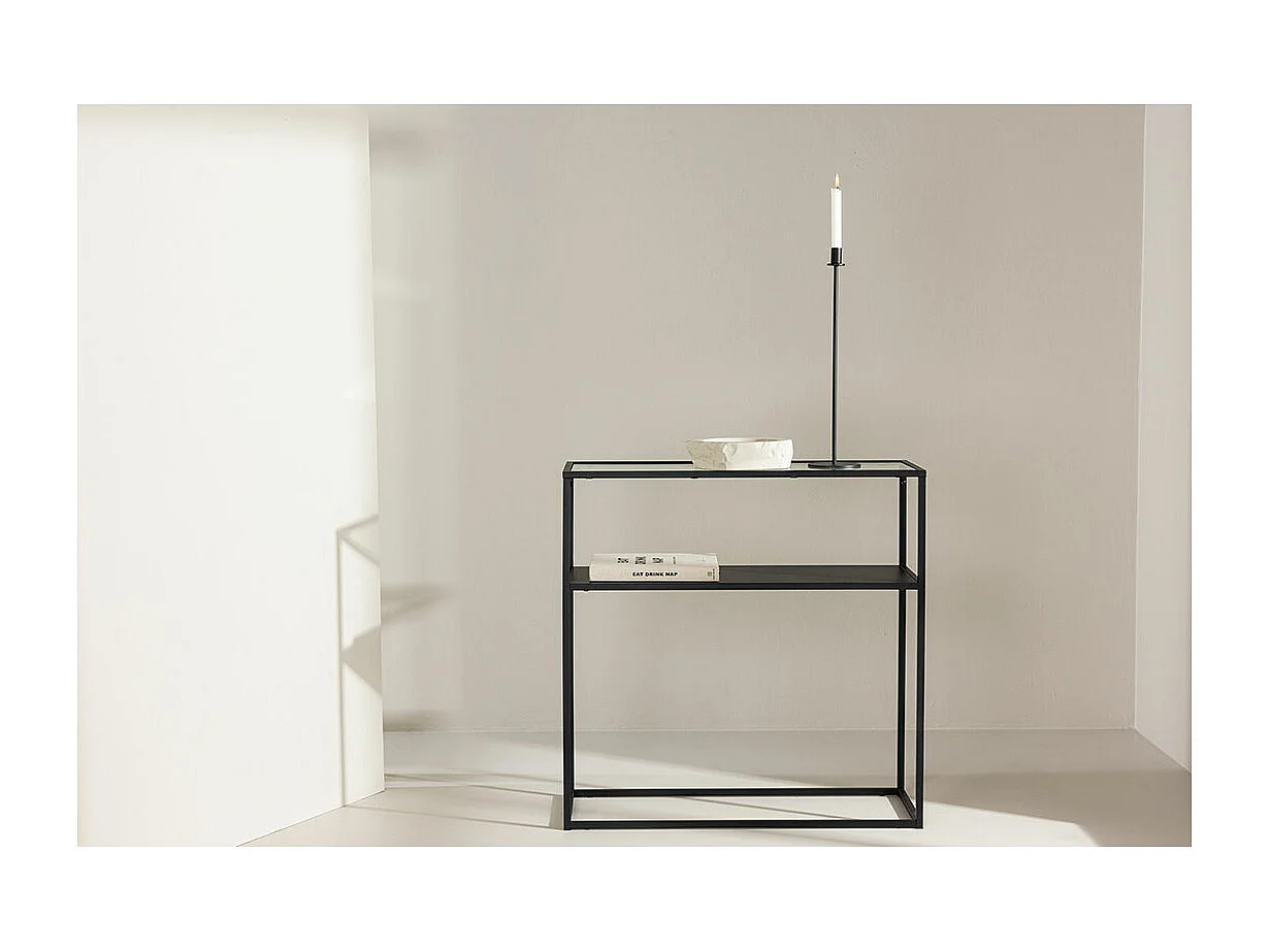 Console Design en Verre "Bogota" 80cm Noir
