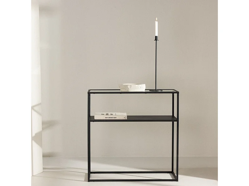 Console Design en Verre "Bogota" 80cm Noir