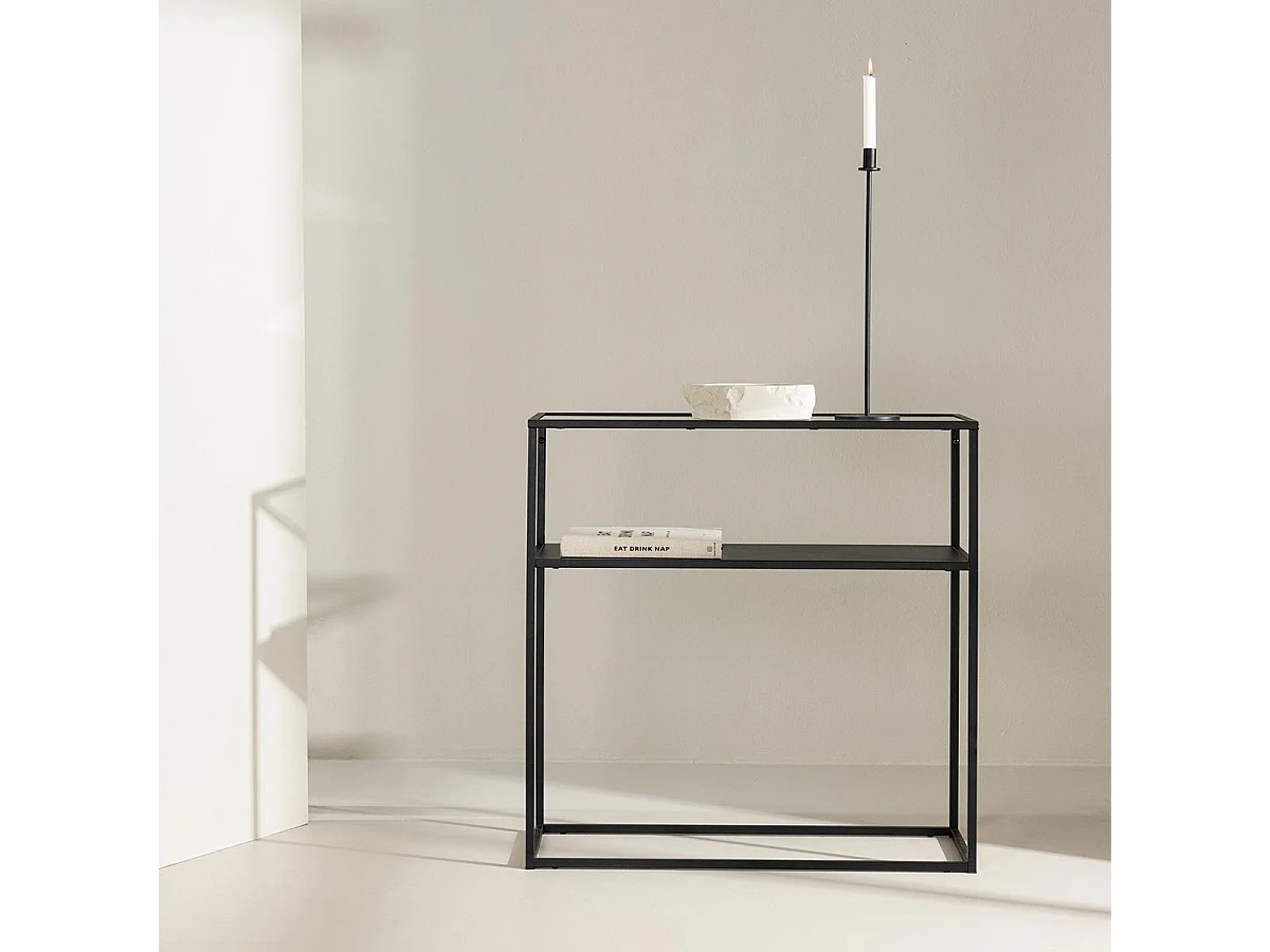 Console Design en Verre "Bogota" 80cm Noir