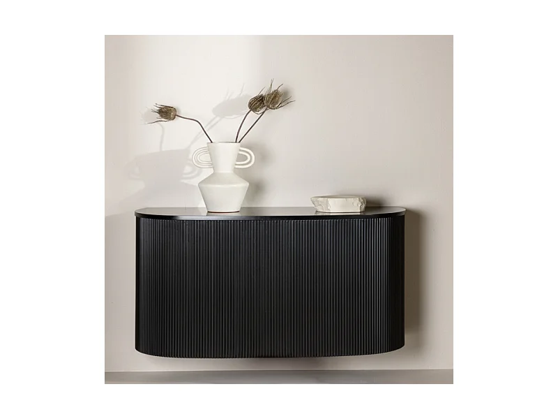 Console Design Nervuré "Loca" 120cm Noir