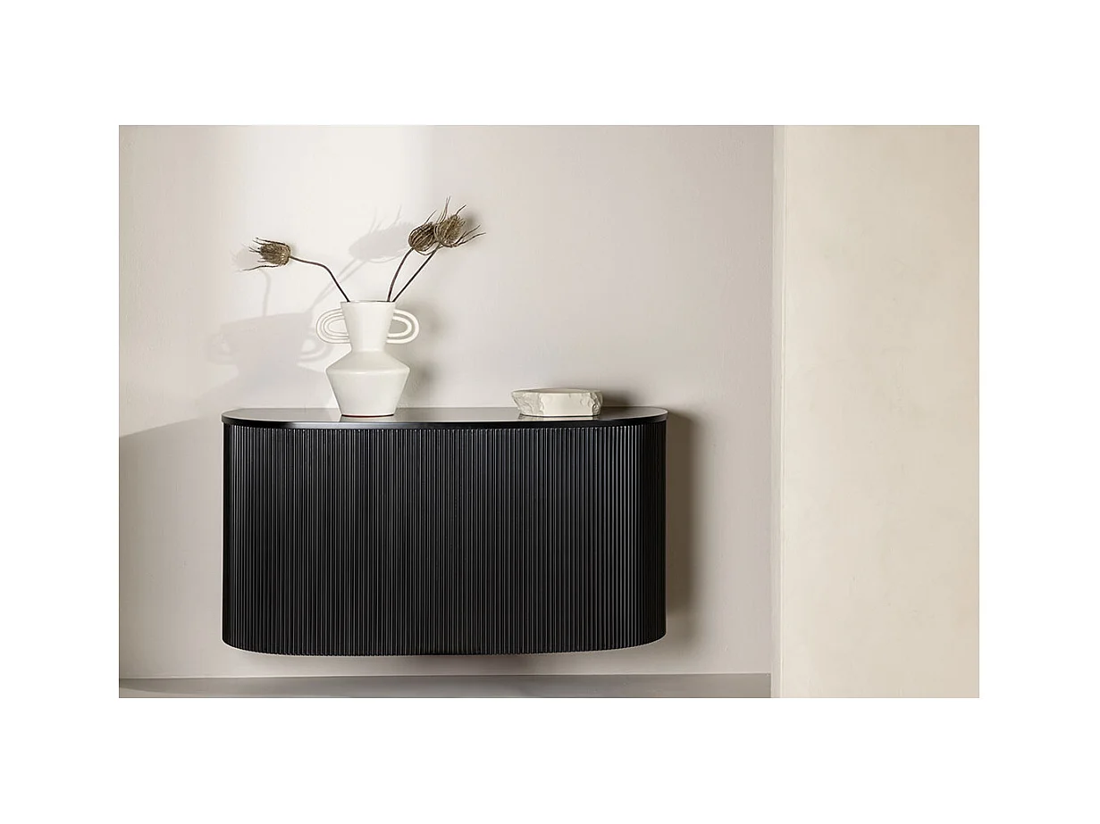 Console Design Nervuré "Loca" 120cm Noir