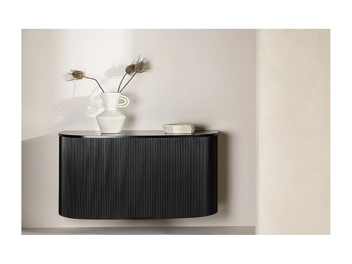 Console Design Nervuré "Loca" 120cm Noir
