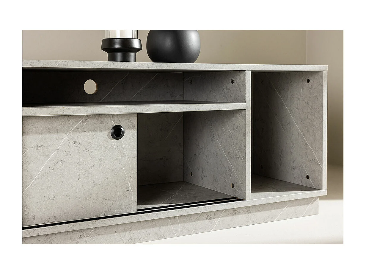 Girona TV-meubel 2 deuren, 3 planken grijs.