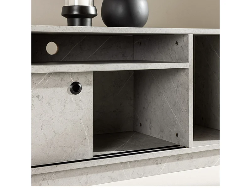 Girona TV-meubel 2 deuren, 3 planken grijs.