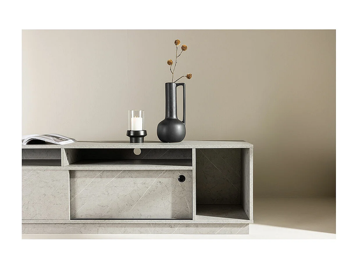 Girona TV-meubel 2 deuren, 3 planken grijs.