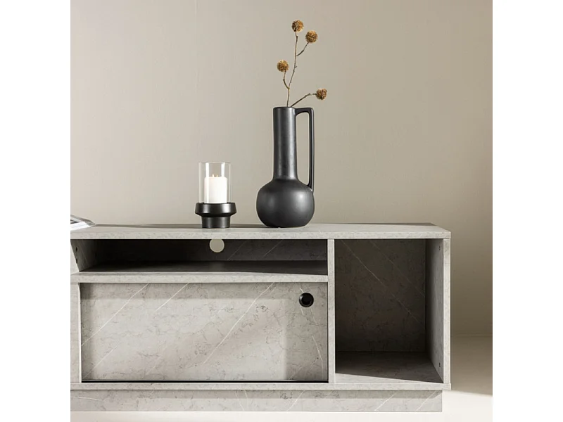 Girona TV-meubel 2 deuren, 3 planken grijs.