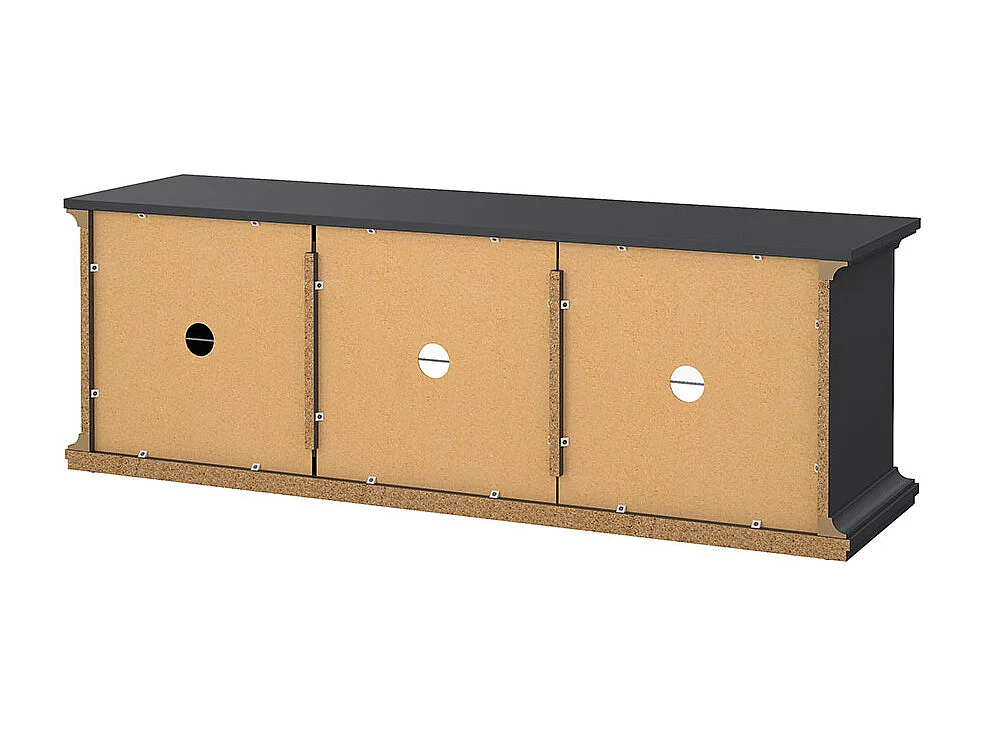 Venedig TV-meubel 2 glazen deuren en 1 glazen legger mat grijs.