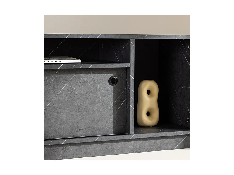 Meuble TV Design "Girona" 180cm Noir