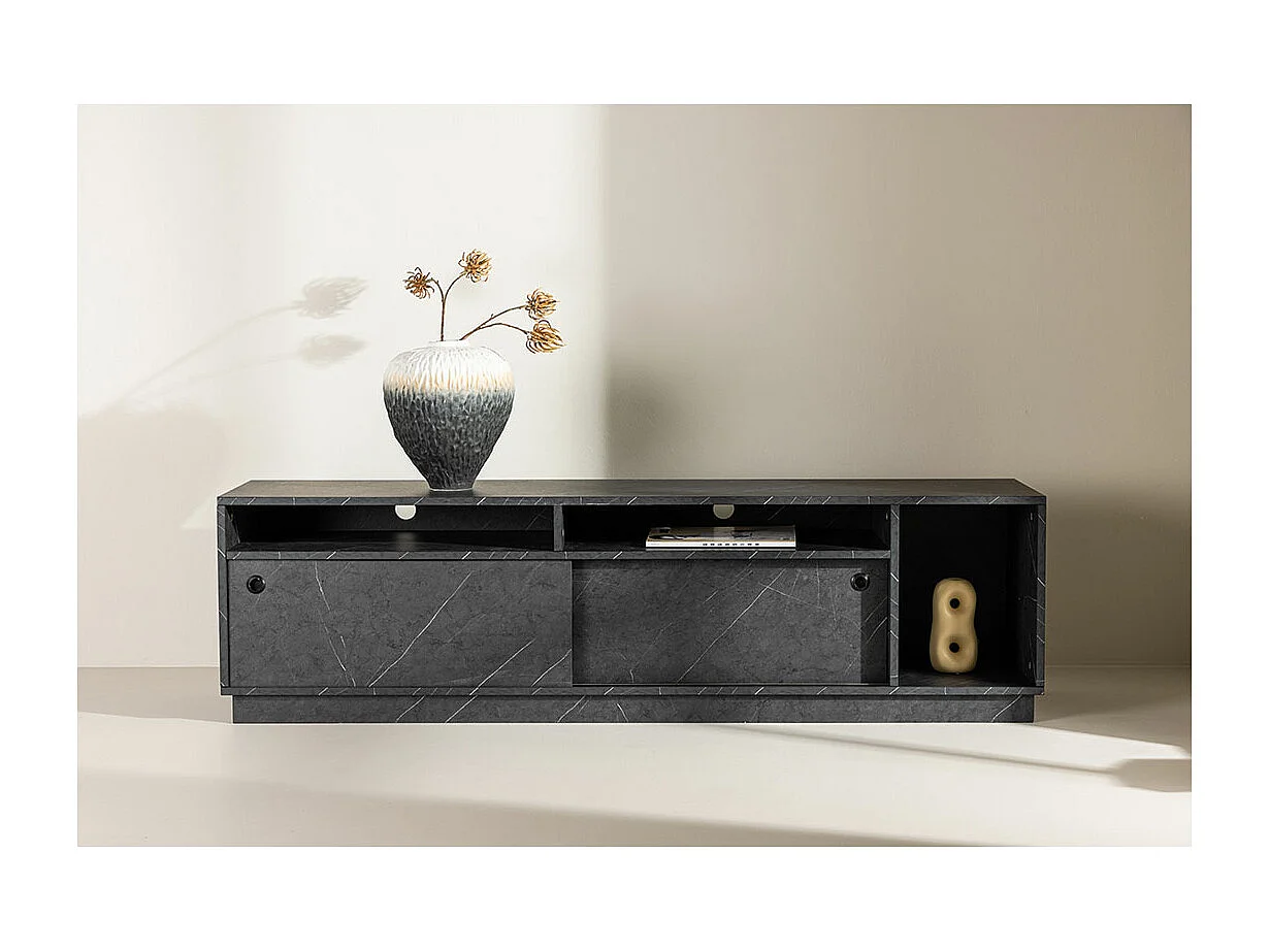 Meuble TV Design "Girona" 180cm Noir