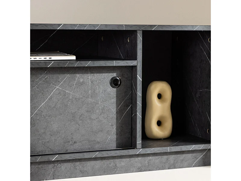 Meuble TV Design "Girona" 180cm Noir