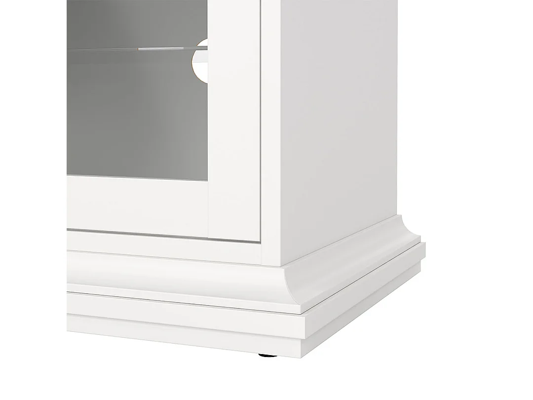 Venedig TV Tisch 2 Glastüren und 1 Glasboden weiß.