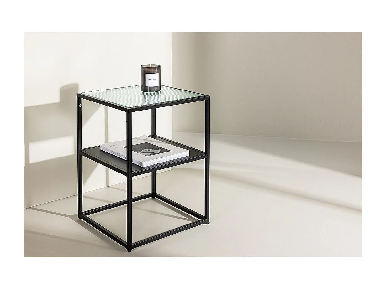 SaoPaulo table d'angle 1 étagère noir.