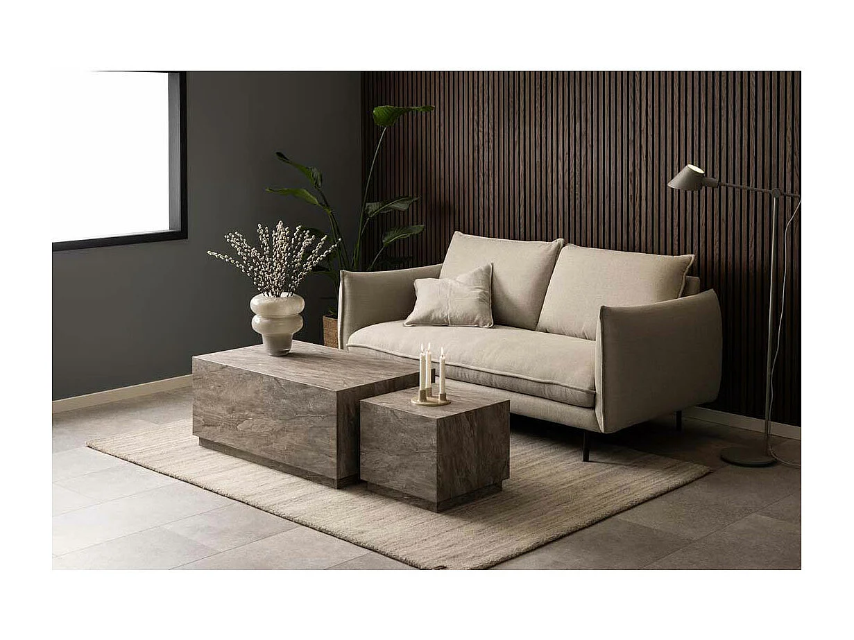 Dice table basse lot de 2 pièces. marbre gris.