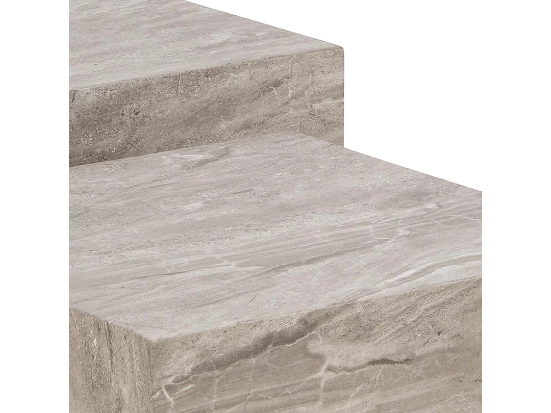 Dice table basse lot de 2 pièces. marbre gris.