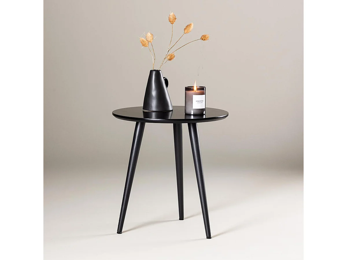 Table d'Appoint Design "Askim" 50cm Noir