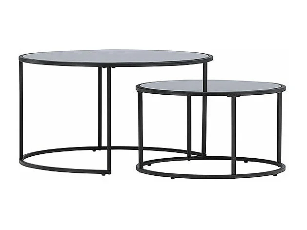 Lot de 2 Tables Basses Gigognes "Twin" 79cm Noir