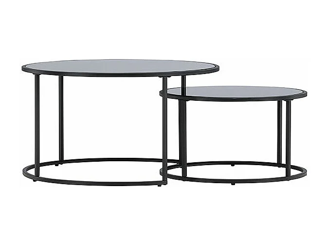 Lot de 2 Tables Basses Gigognes "Twin" 79cm Noir