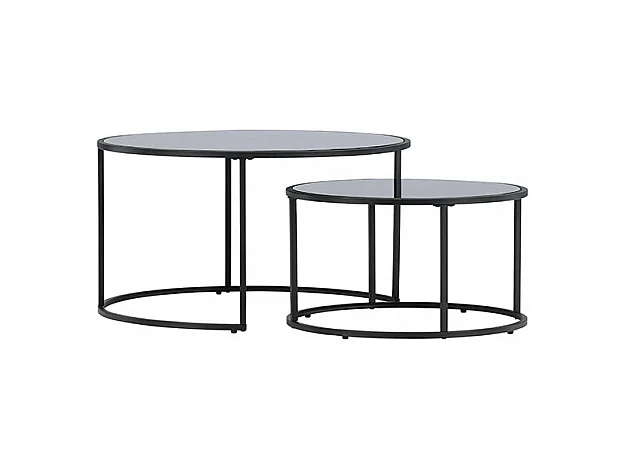Lot de 2 Tables Basses Gigognes "Twin" 79cm Noir