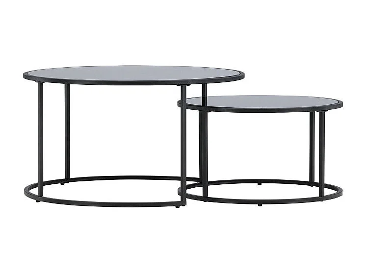 Lot de 2 Tables Basses Gigognes "Twin" 79cm Noir