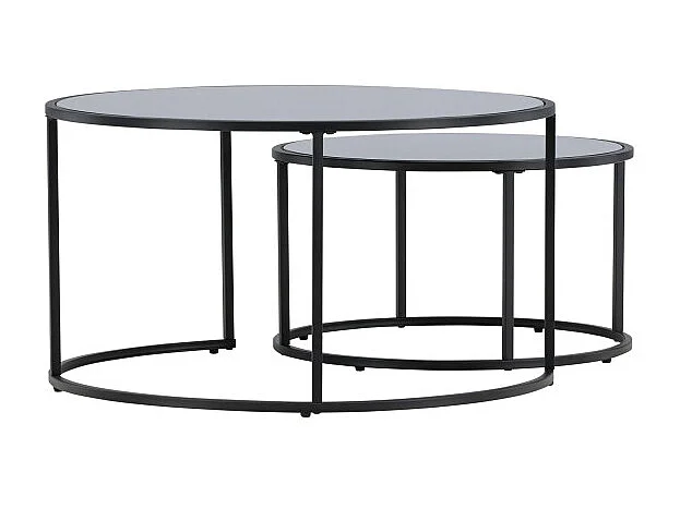 Lot de 2 Tables Basses Gigognes "Twin" 79cm Noir