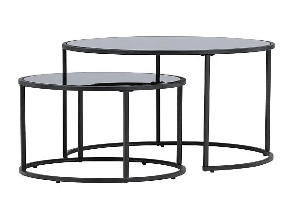 Lot de 2 Tables Basses Gigognes "Twin" 79cm Noir