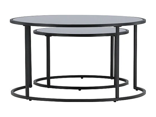 Lot de 2 Tables Basses Gigognes "Twin" 79cm Noir