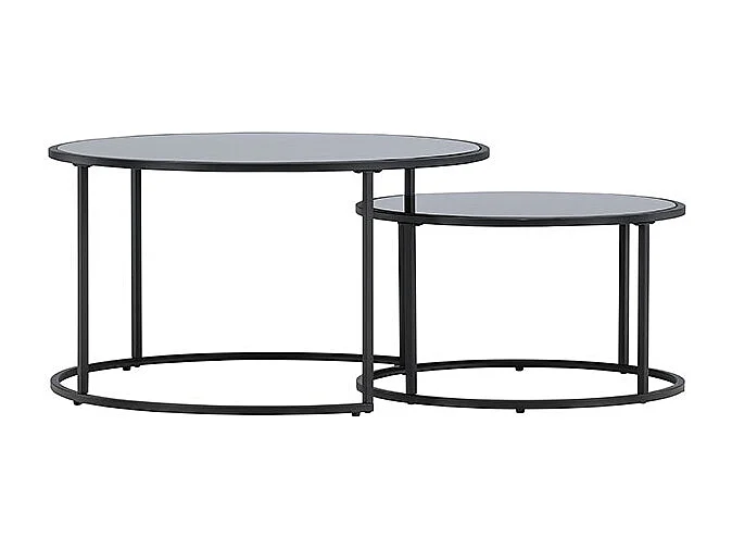 Twin table basse ensemble de 2 noir.