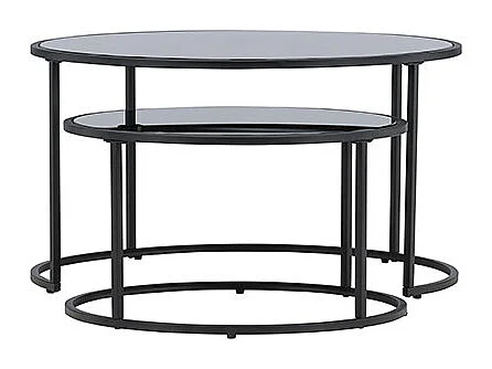 Twin table basse ensemble de 2 noir.