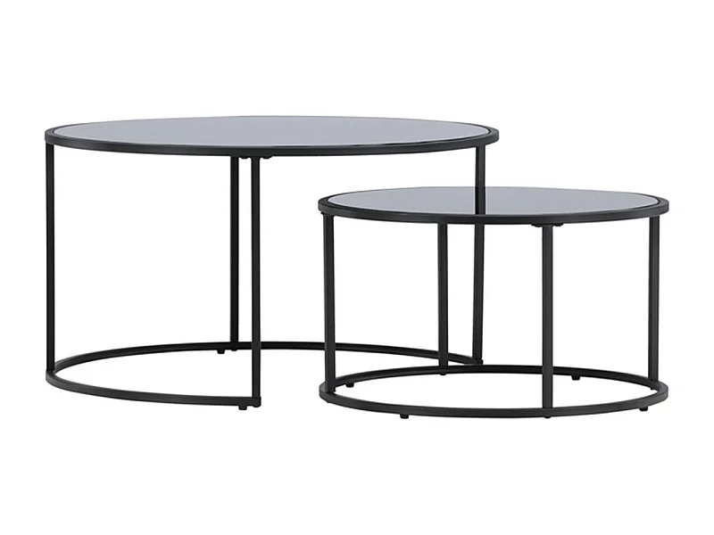 Lot de 2 Tables Basses Gigognes "Twin" 79cm Noir