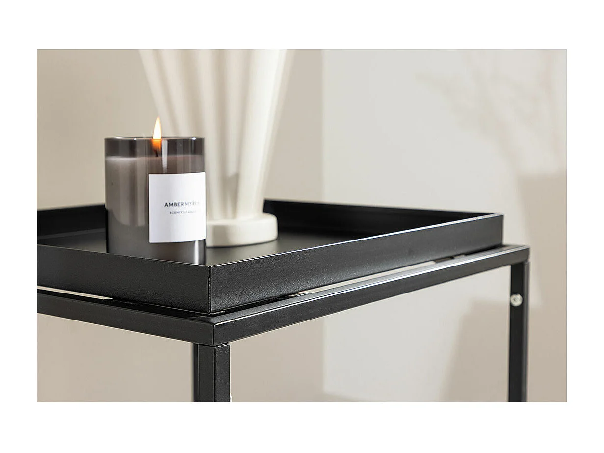 Table d'Appoint en Métal "Porto Alegre" 51cm Noir