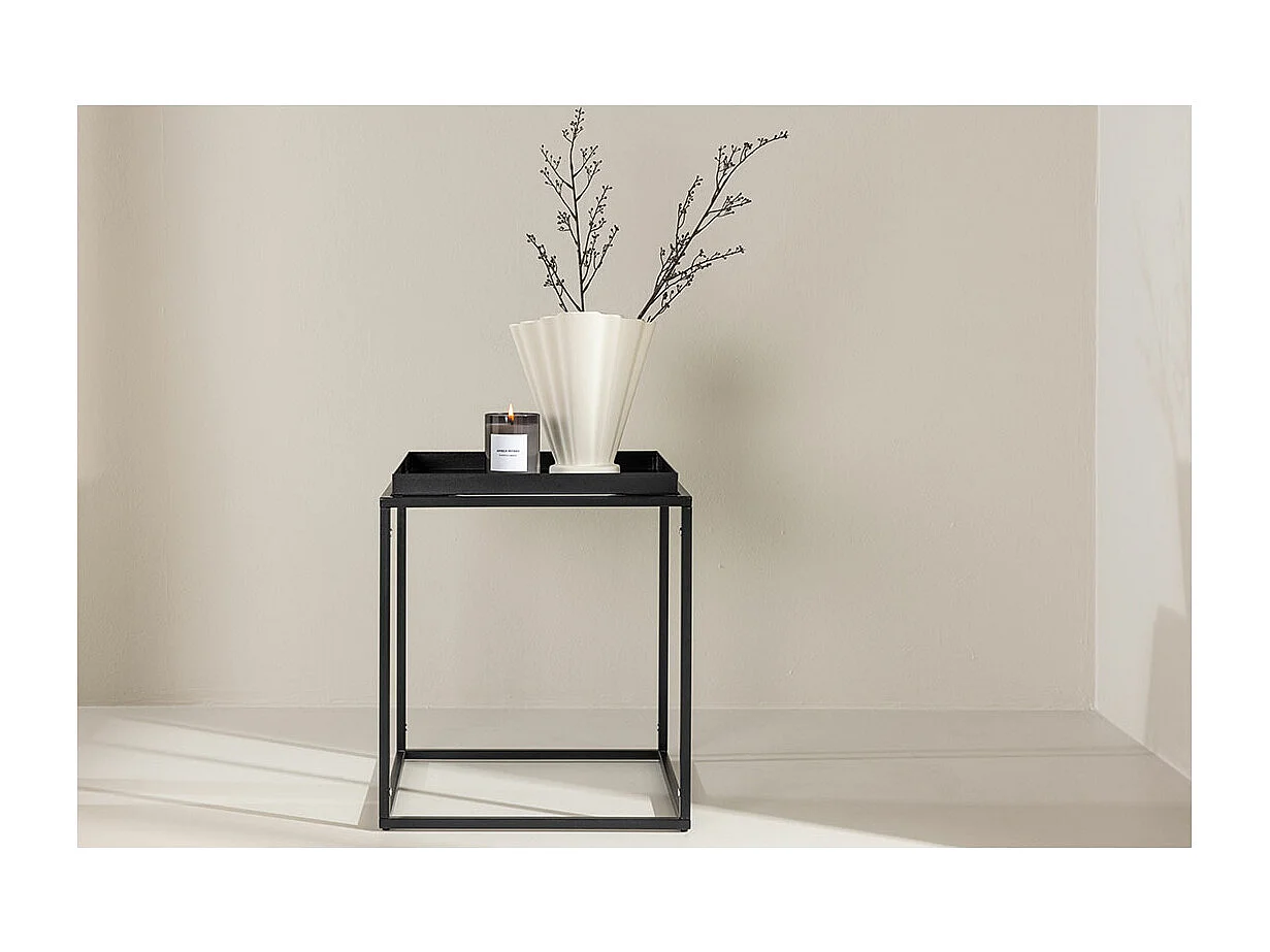 Table d'Appoint en Métal "Porto Alegre" 51cm Noir