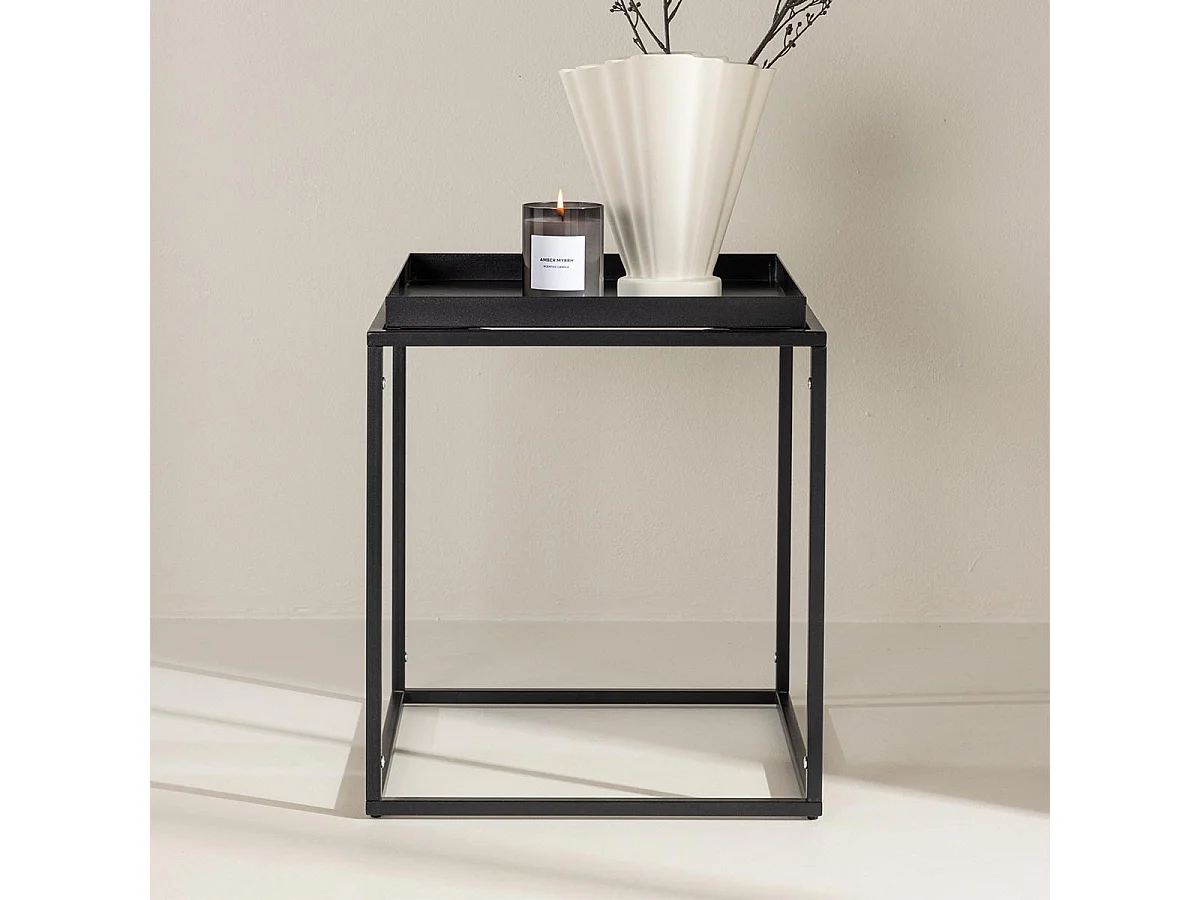 Table d'Appoint en Métal "Porto Alegre" 51cm Noir