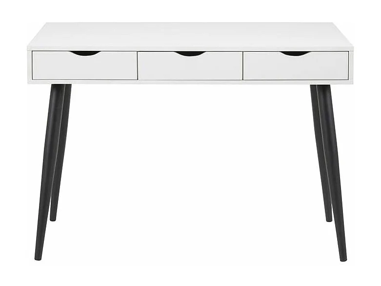 Nete Bureau avec 3 tiroirs, en pieds en métal, blanc, noir.
