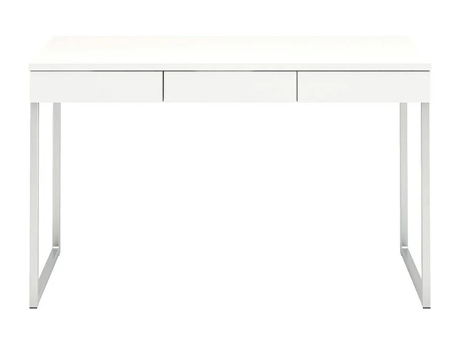 Fula bureau 3 lades wit en staal.