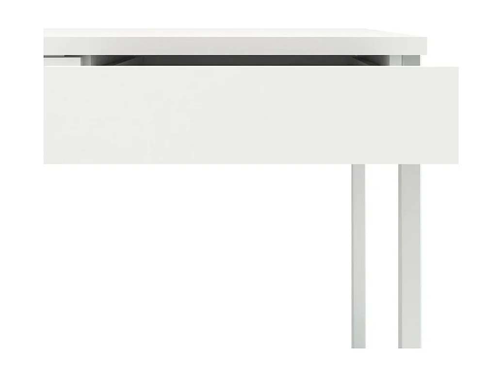 Fula bureau 3 lades wit en staal.