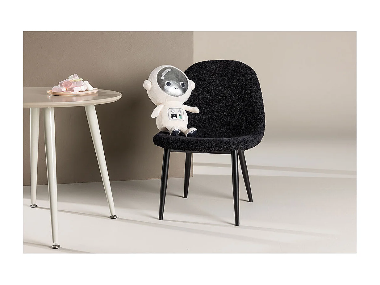 Polar chaise de salle à manger teddy pour enfants noir.