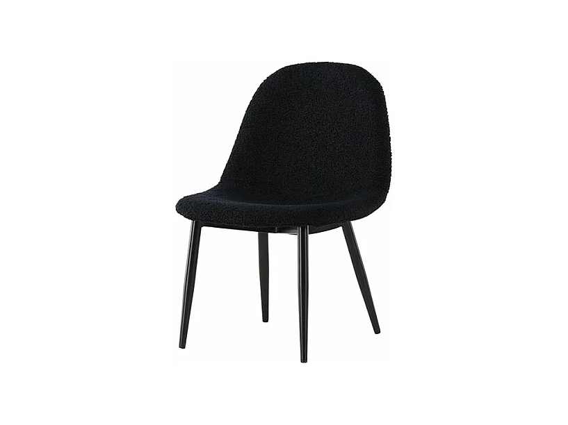 Polar chaise de salle à manger teddy pour enfants noir.