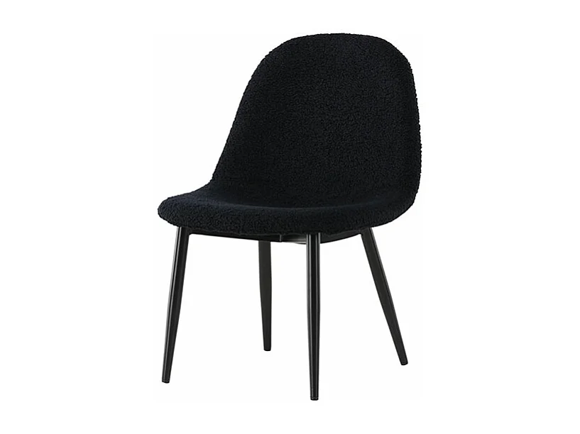 Polar chaise de salle à manger teddy pour enfants noir.