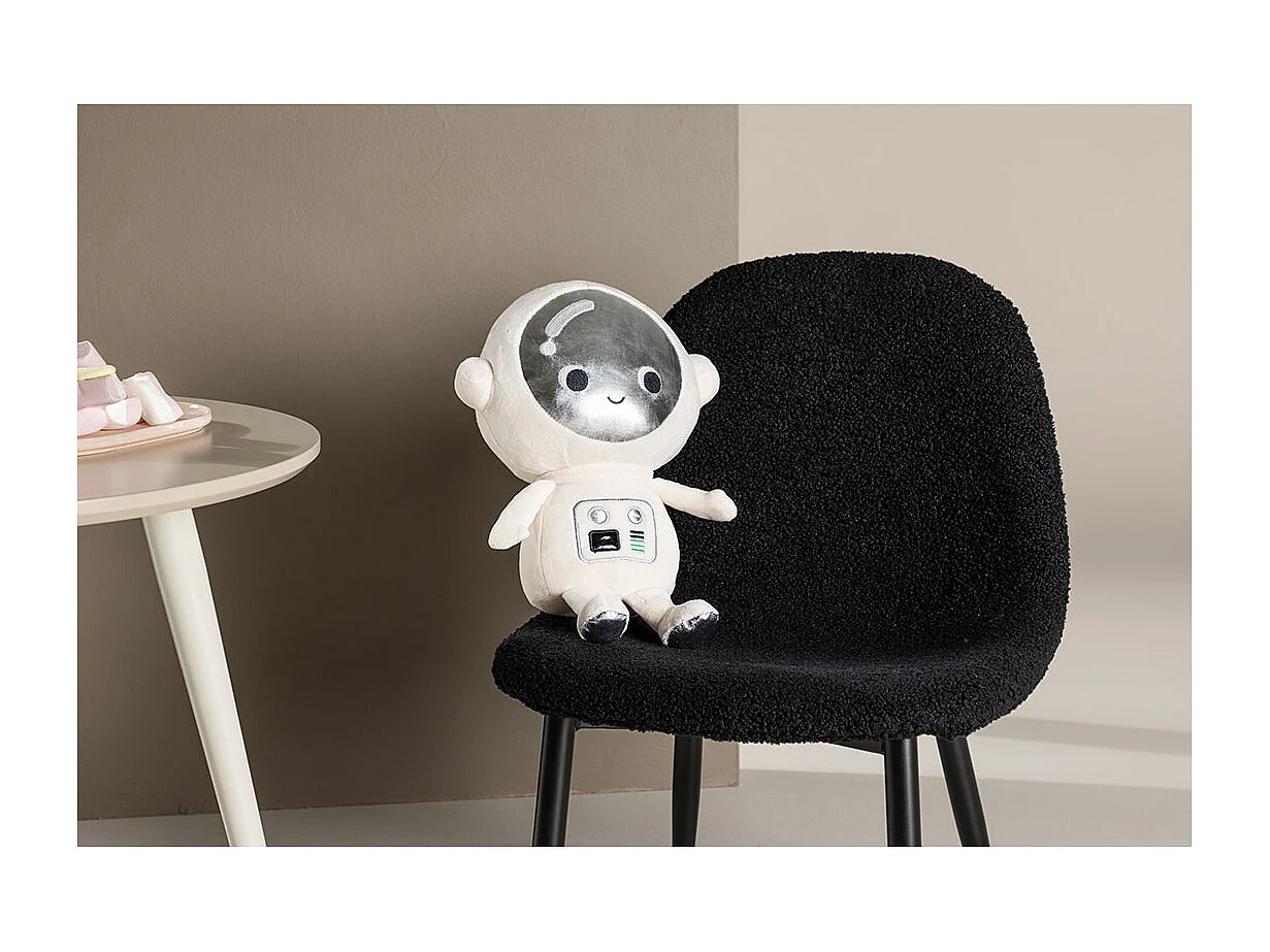 Polar chaise de salle à manger teddy pour enfants noir.