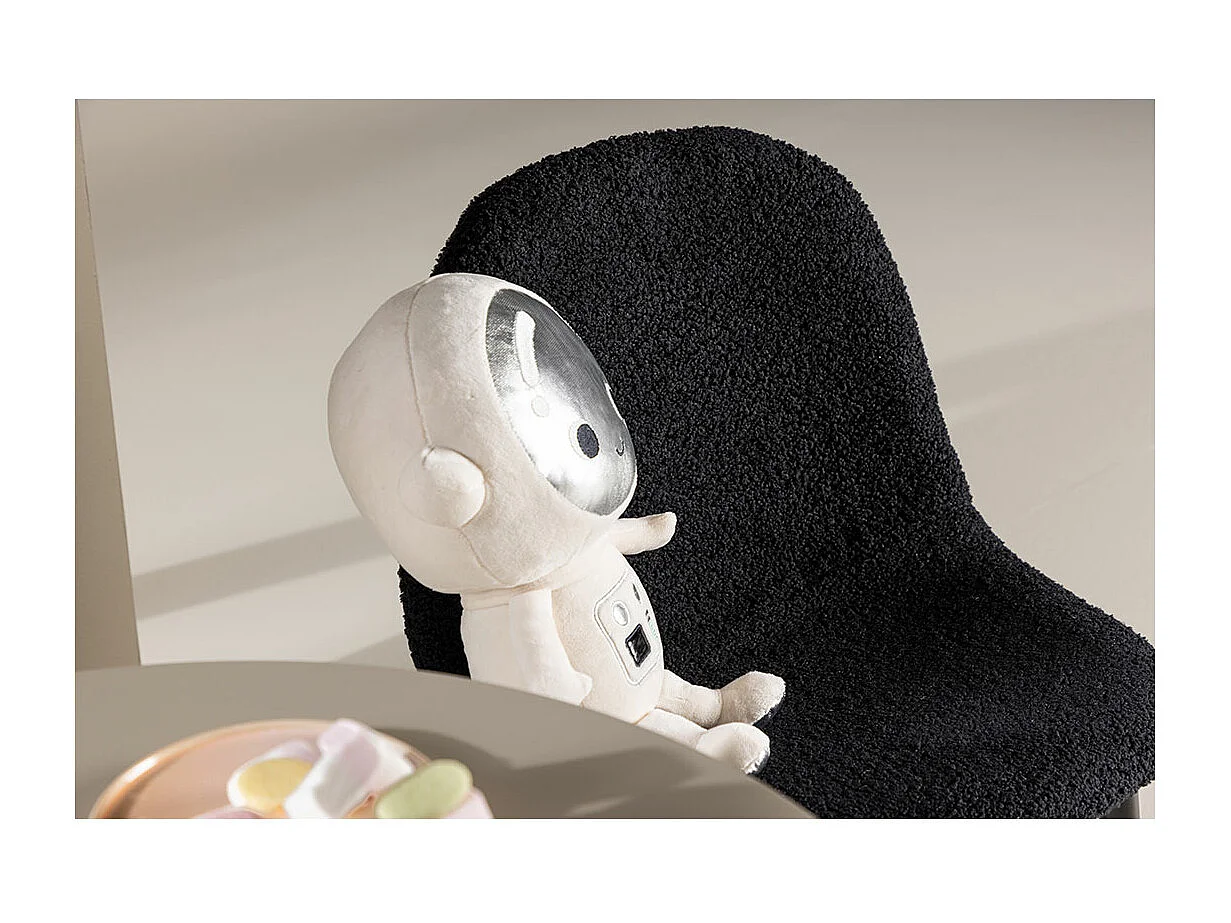 Polar chaise de salle à manger teddy pour enfants noir.