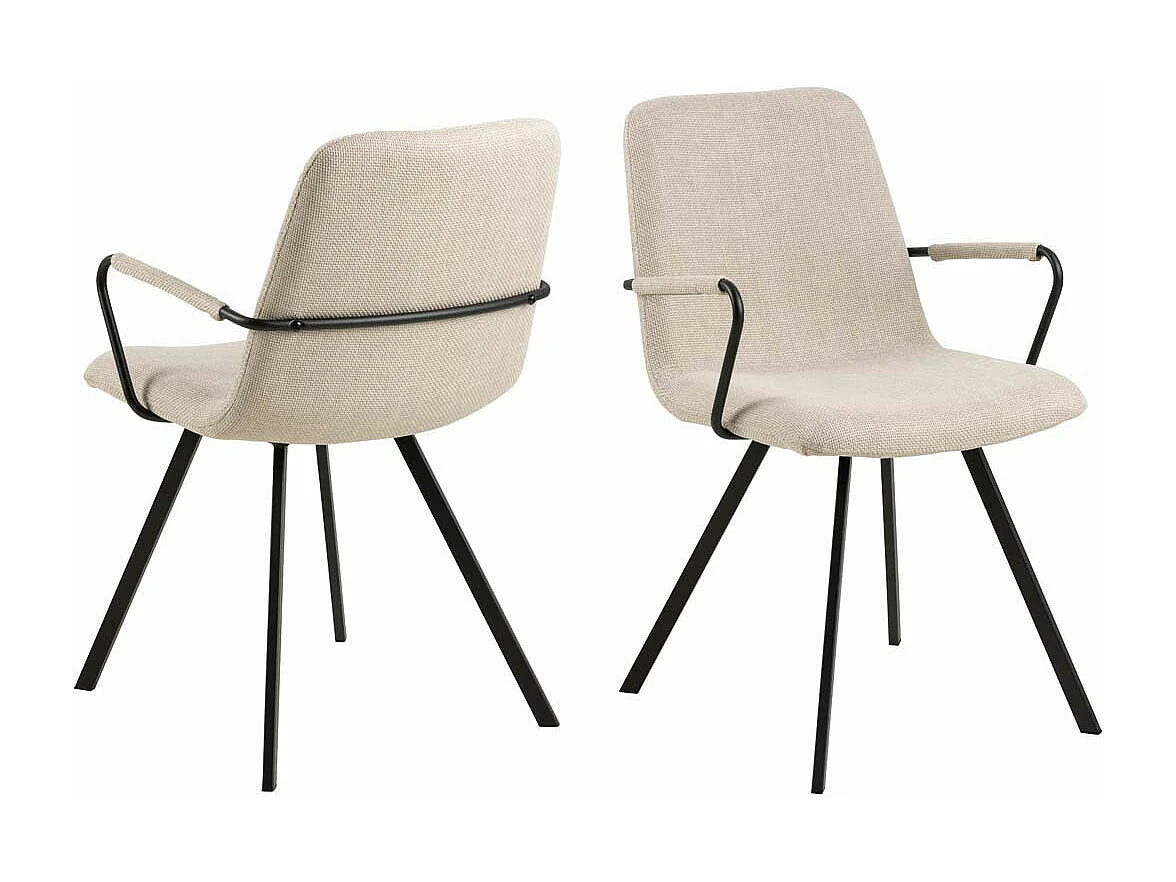 Selina chaise de salle à manger avec accoudoirs beige.