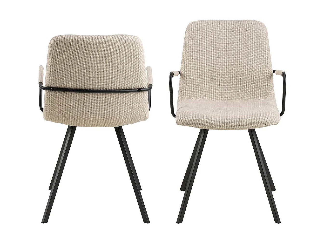 Selina chaise de salle à manger avec accoudoirs beige.